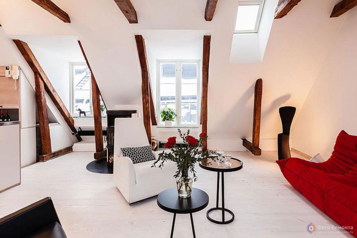 Балки на мансарде