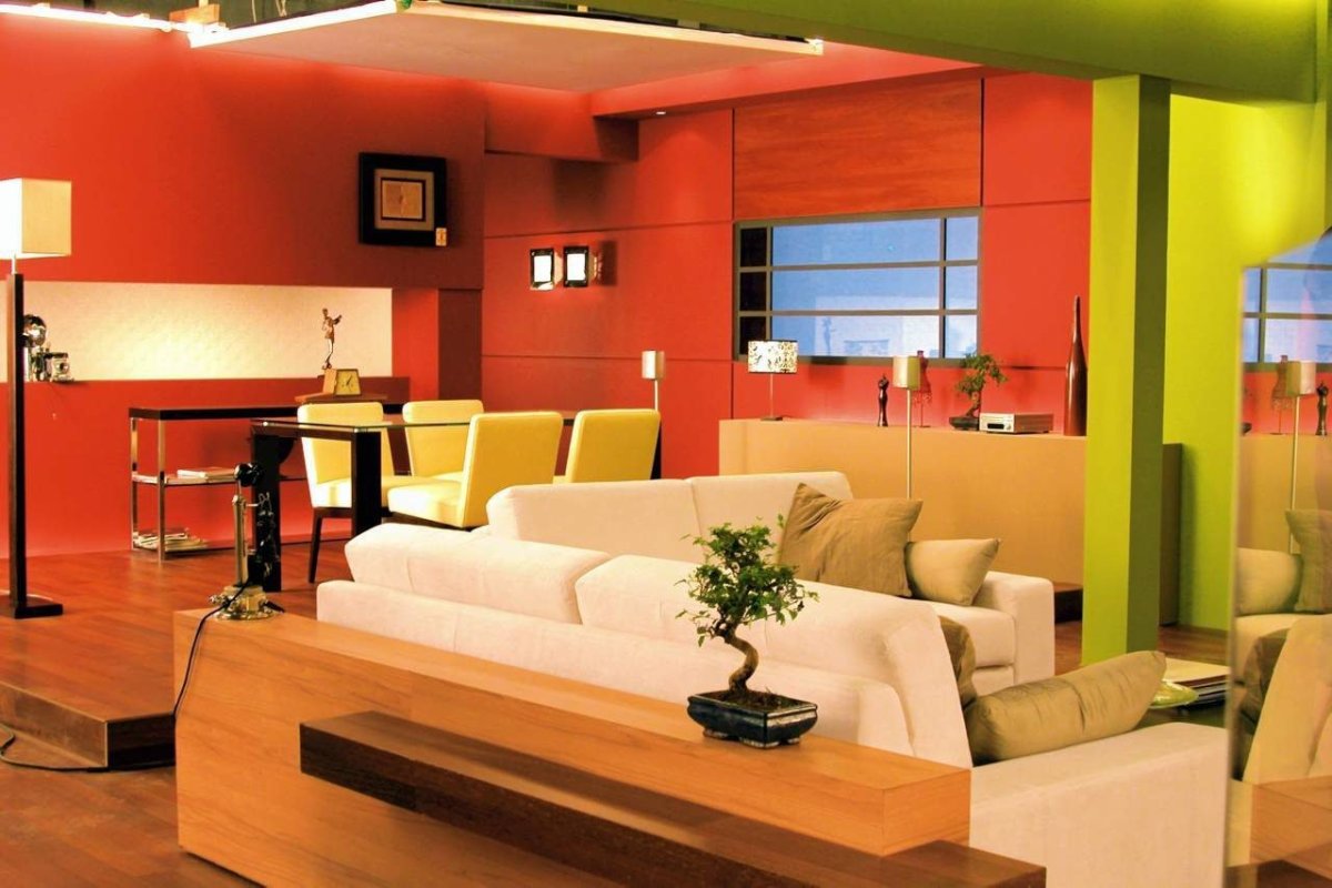 Оранжевый цвет в интерьере