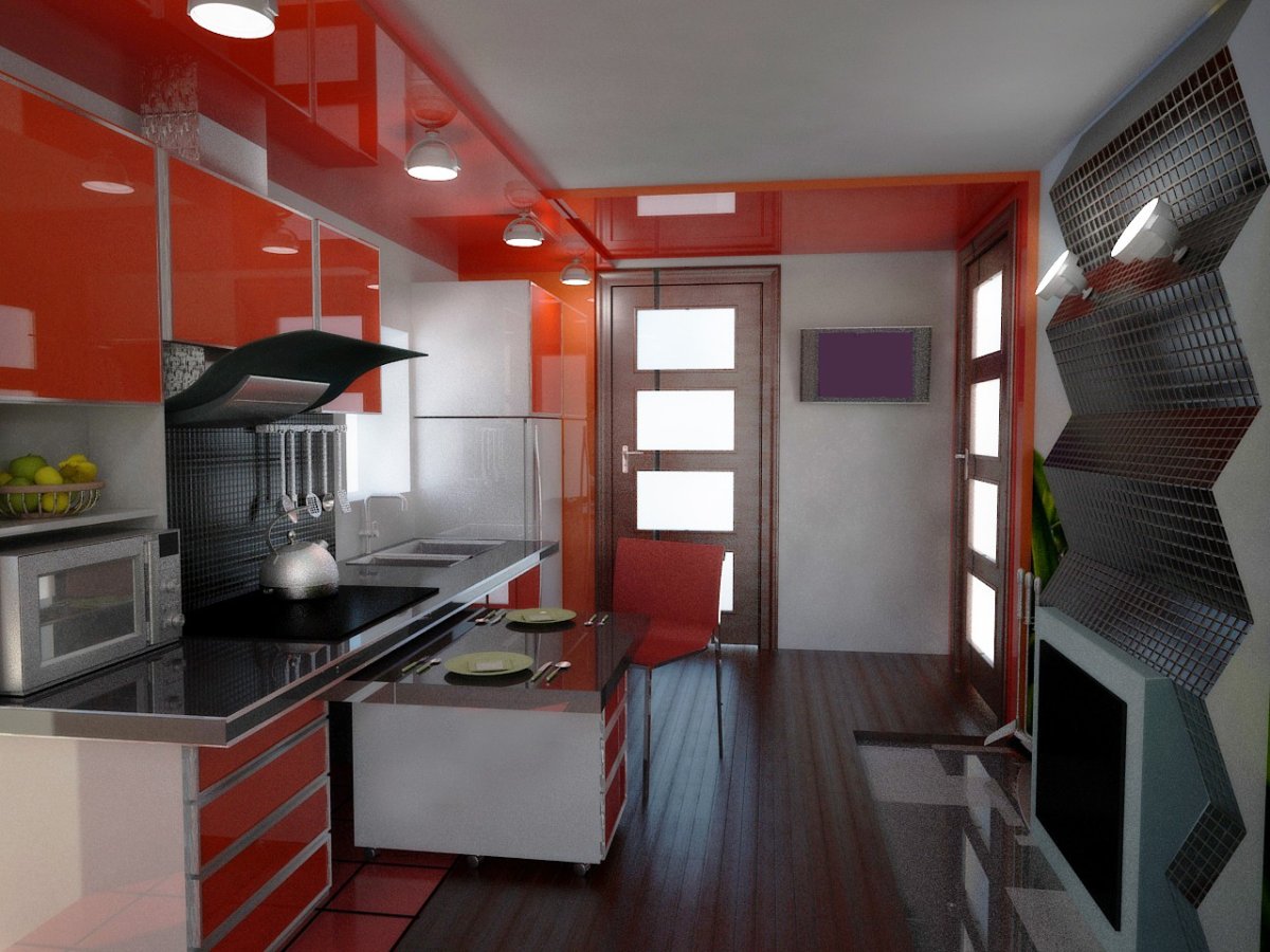 Кухня в сиреневых тонах