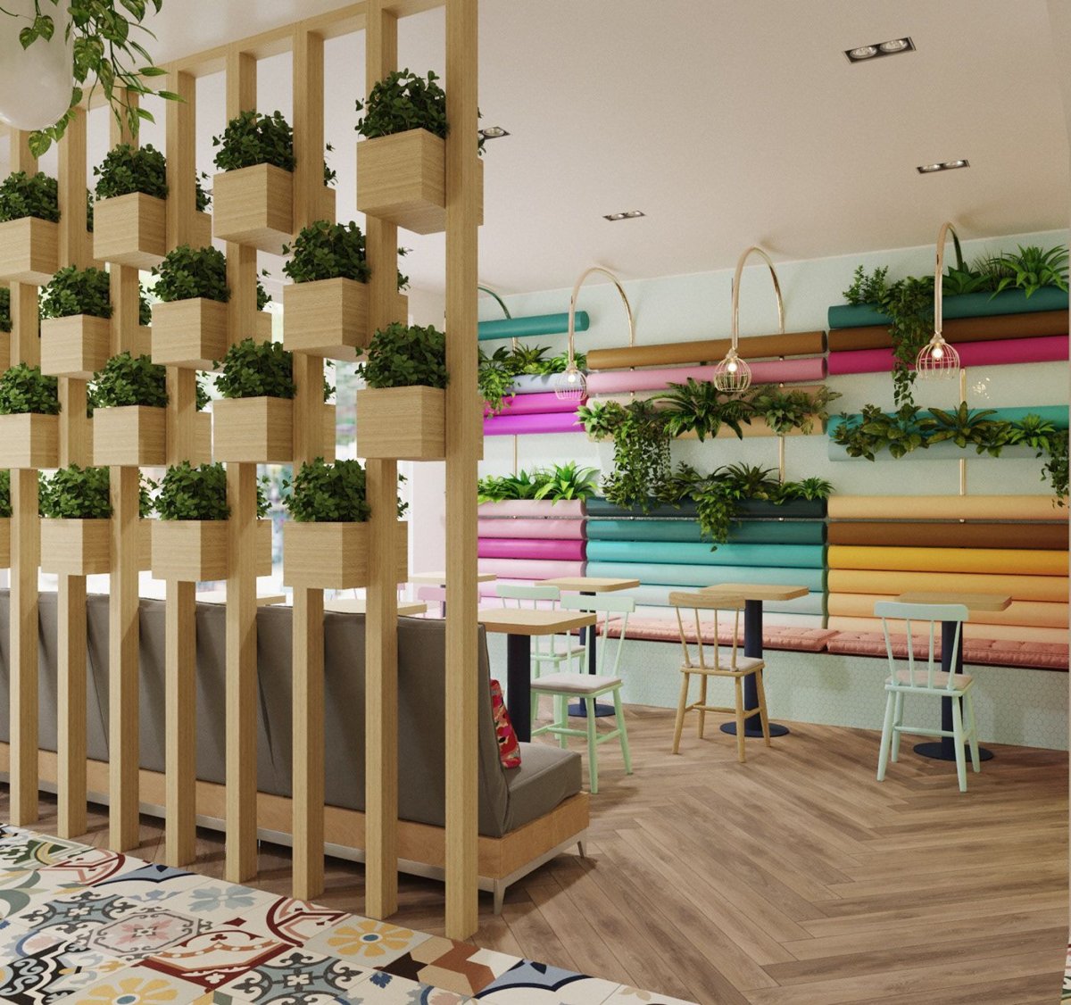 Перегородка с зеленью