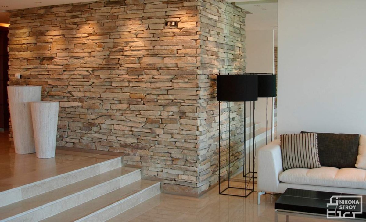 Каменная кладка в интерьере