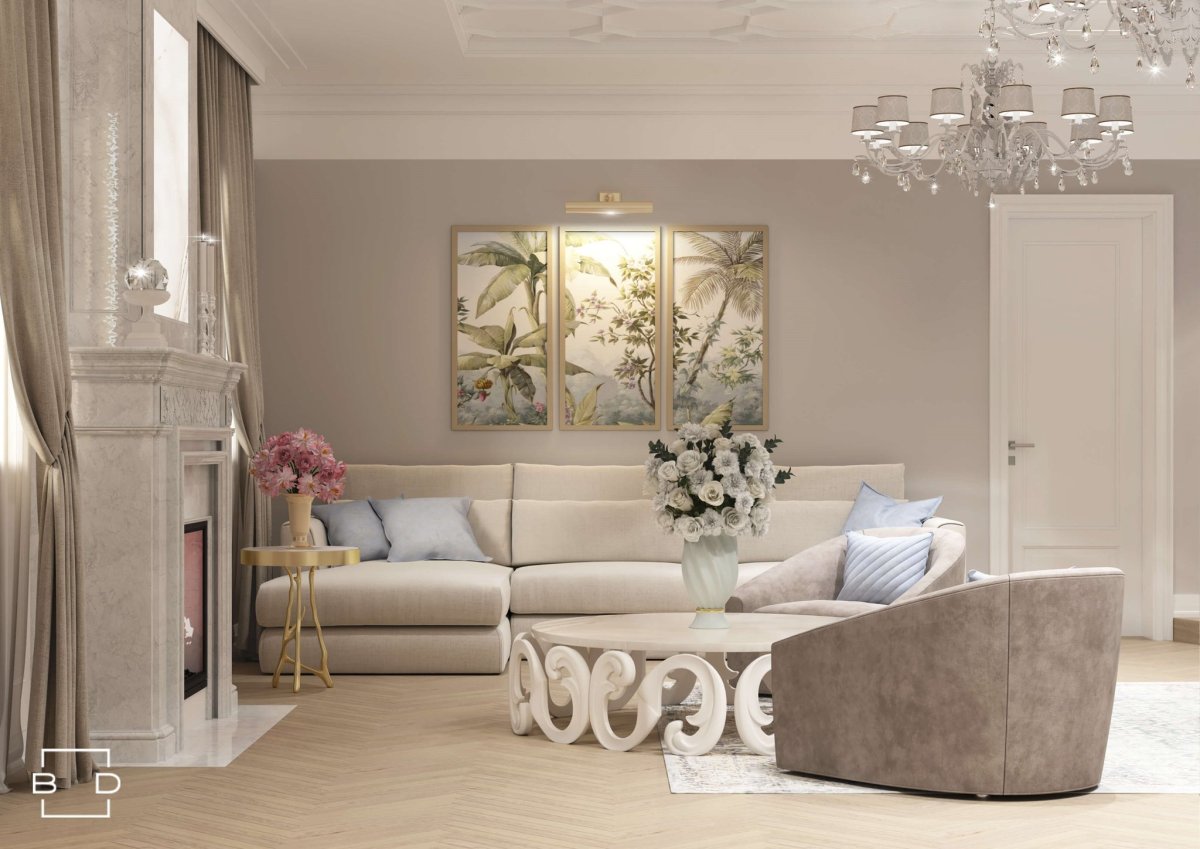 Гостиная в Жемчужном цвете