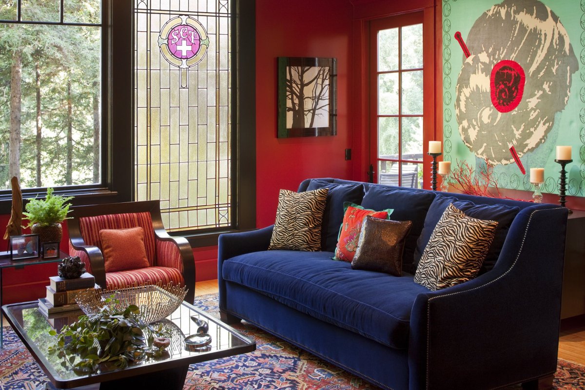 Интерьер в темно зеленых тонах