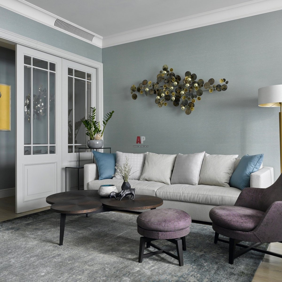 Светло-серый цвет в интерьере