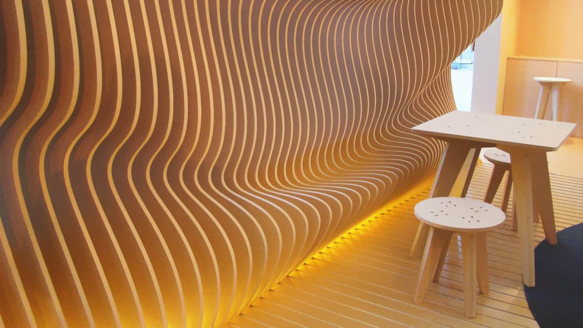 Параметрическая стена из дерева