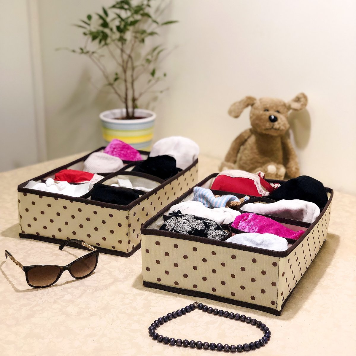 Homsu комплект из 2-х органайзеров с ячейками горох