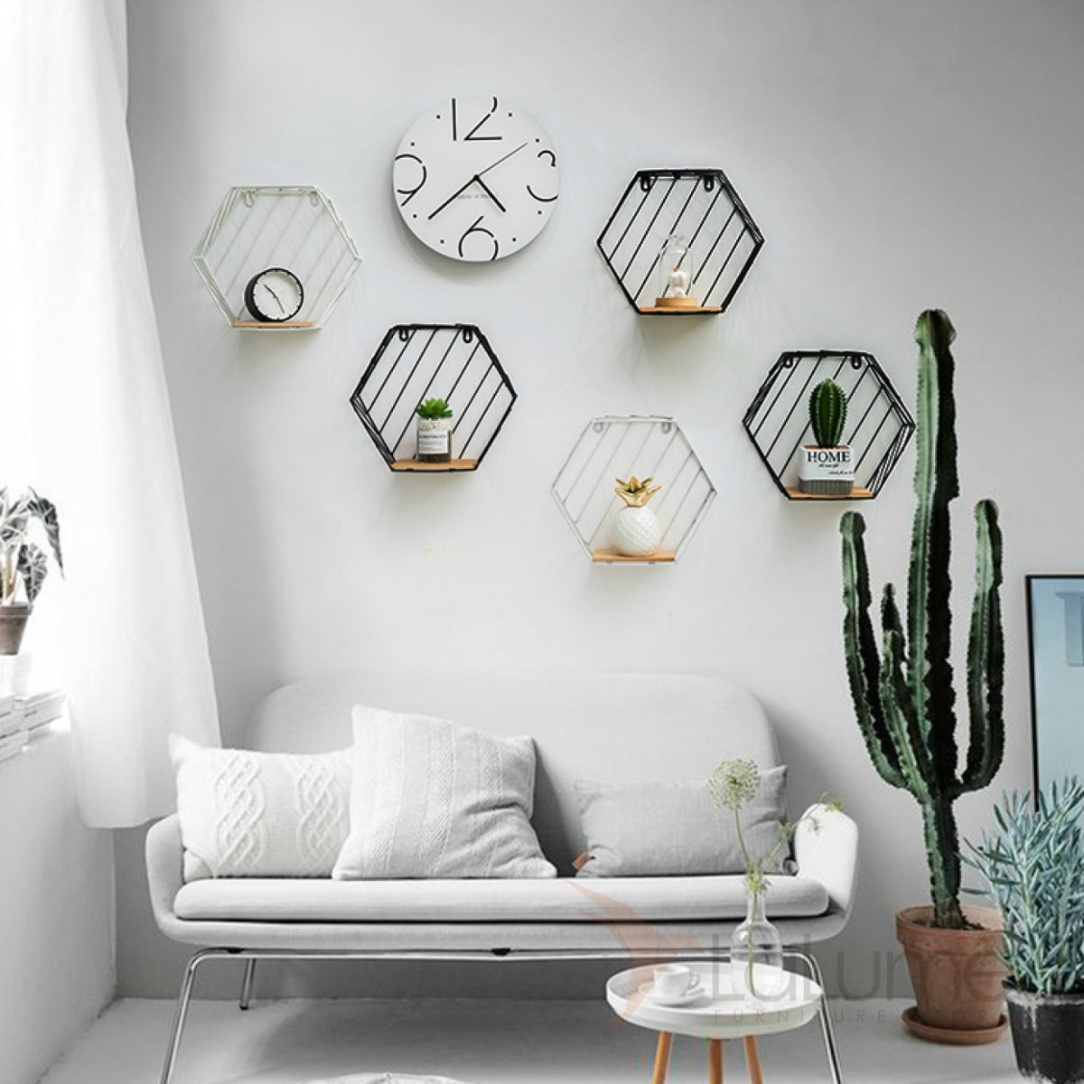 Декор полок в гостиной