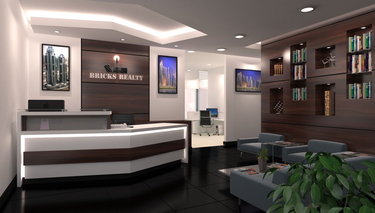 Интерьер офиса ресепшен