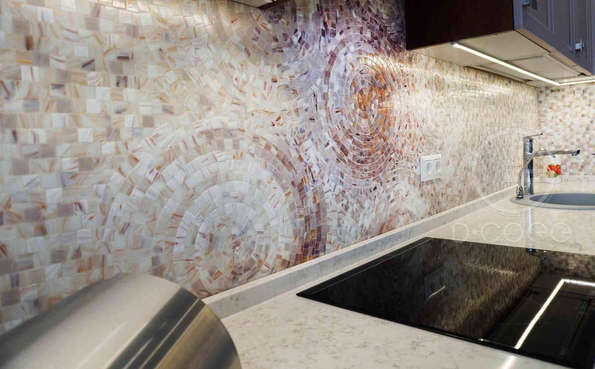 Фартук из мозаики мраморной