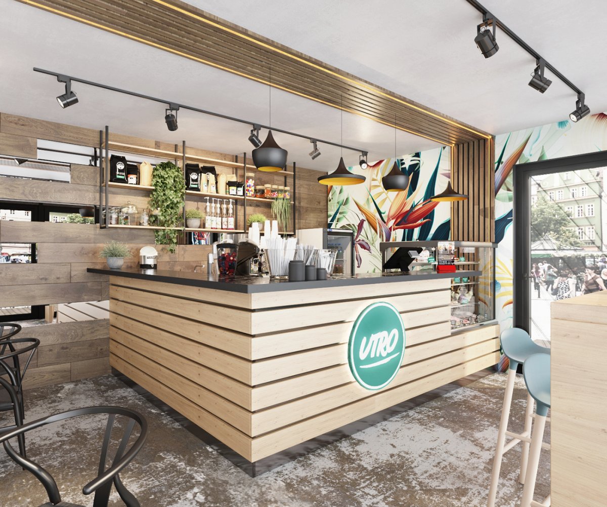 Интерьер маленького кафе