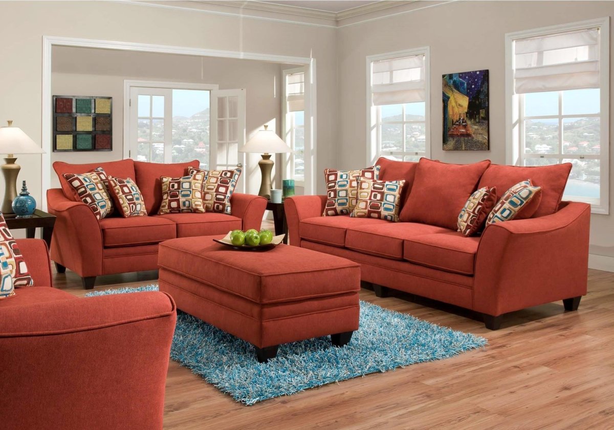 Гостиная в терракотовых тонах