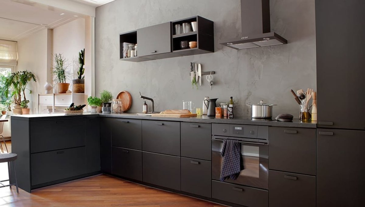 Кунгсбакка кухня икеа антрацит