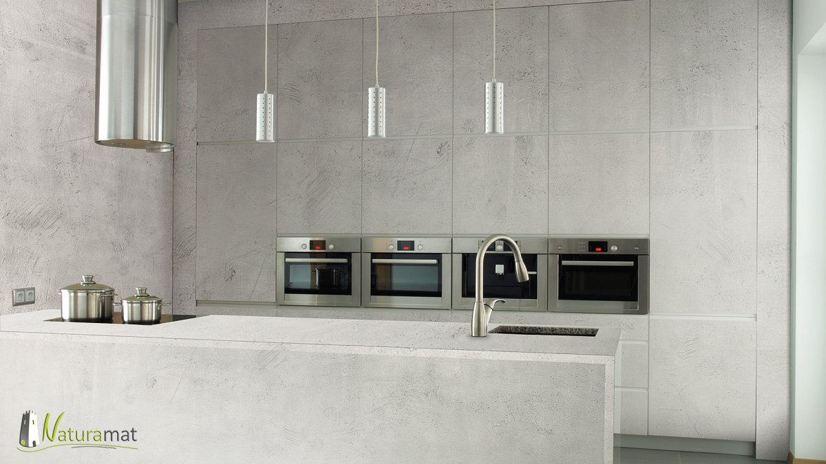 Фартук для кухни с фасадами под бетон