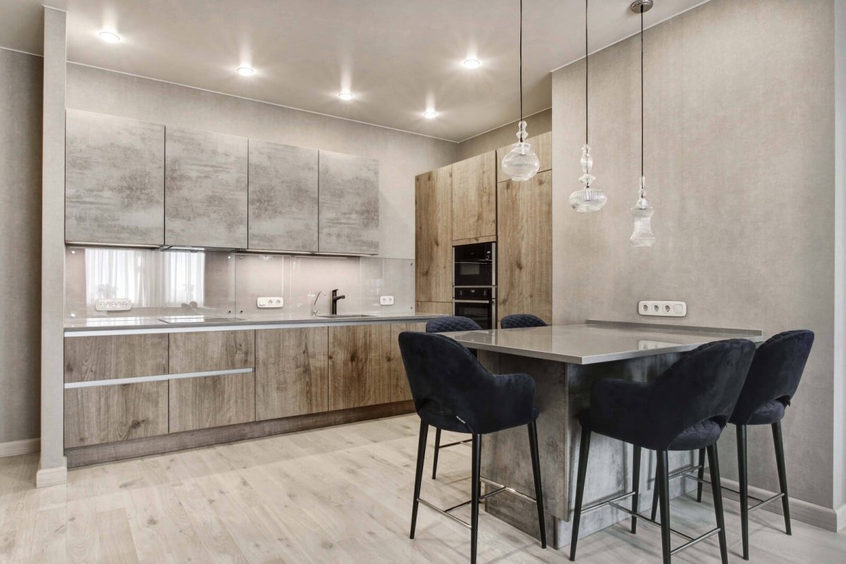 Loft Stone бетон лофт беж кухня