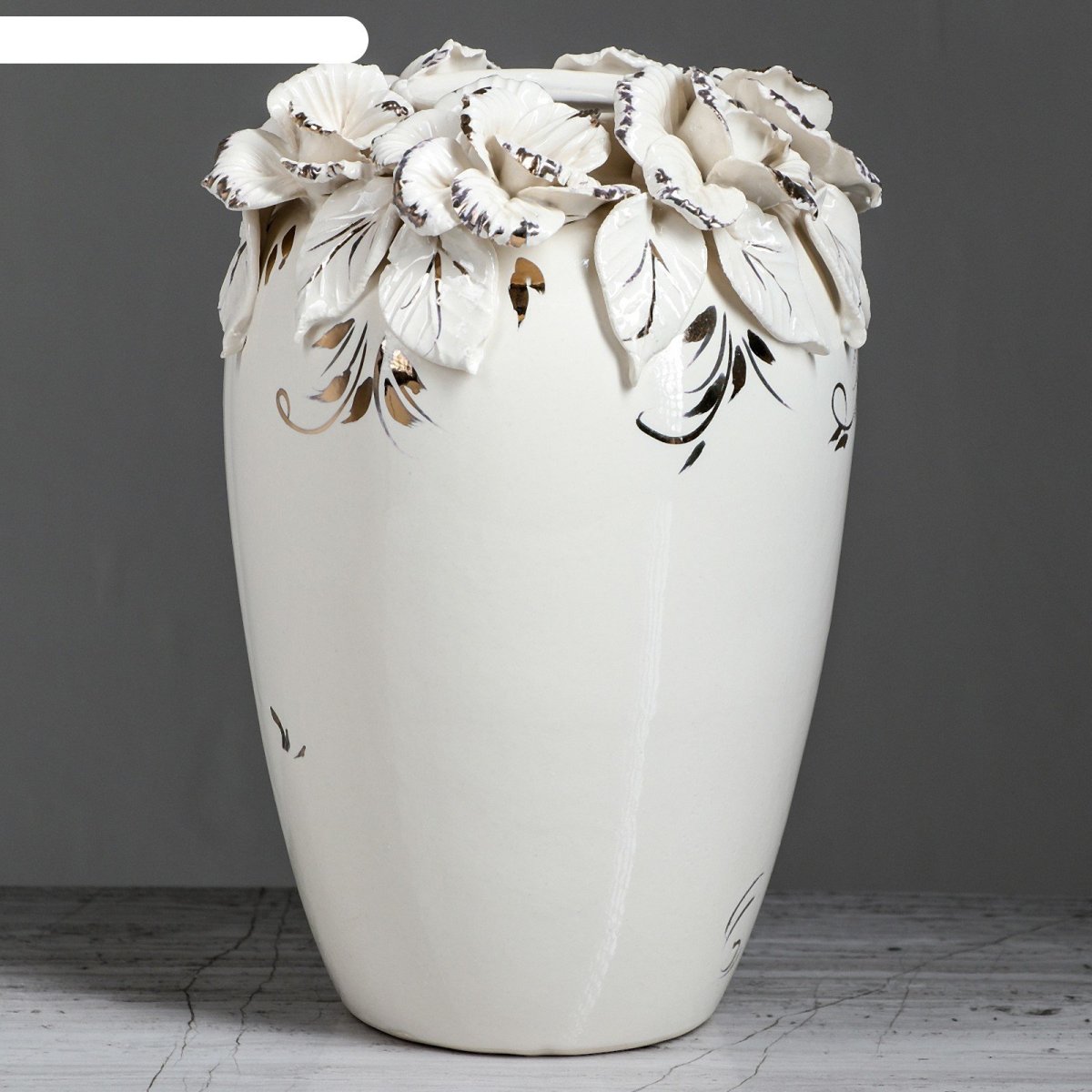 Ваза напольная "Фавор" d-14 см, 17х60 см, белый, микс