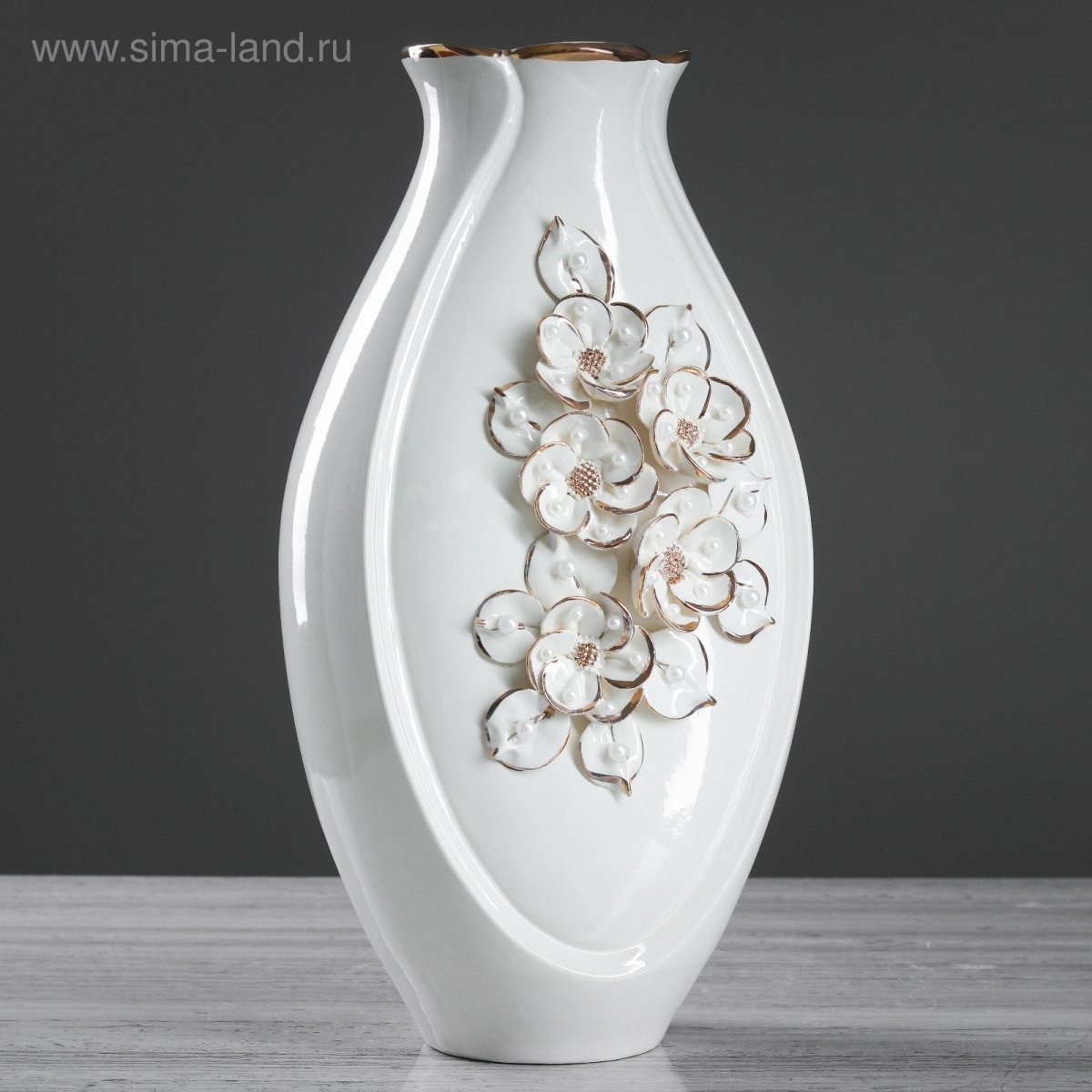 Ваза Валенсия резная, золото, микс