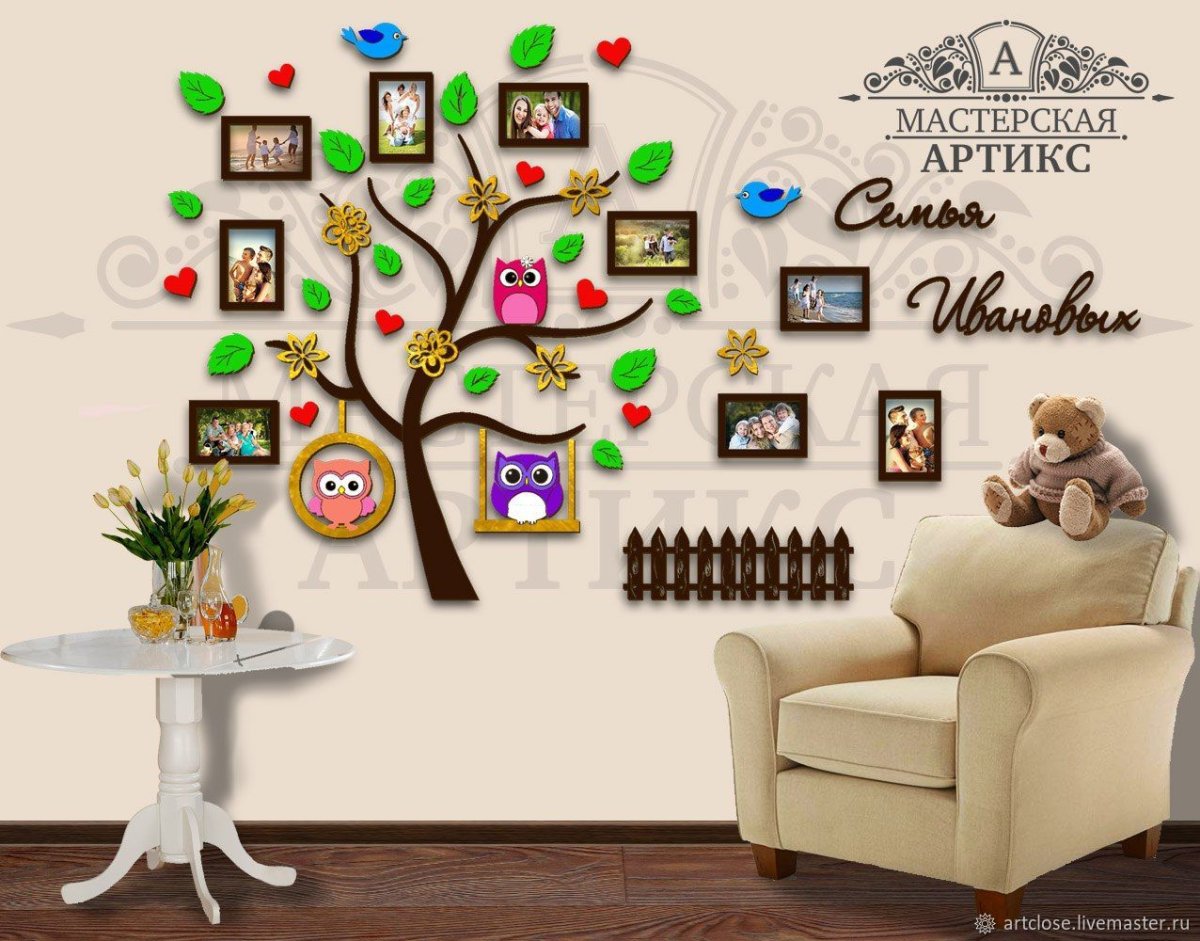 Древо семьи на стене