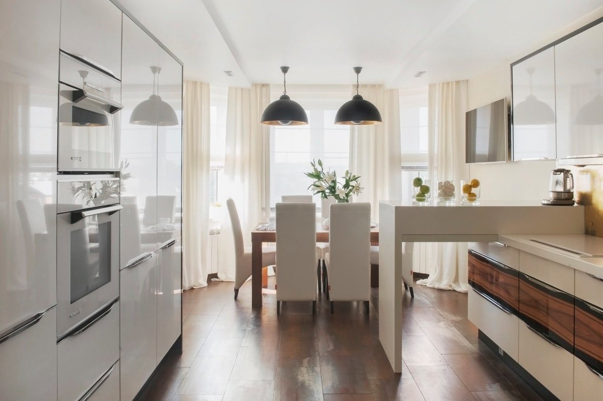 Светлые стены на кухне