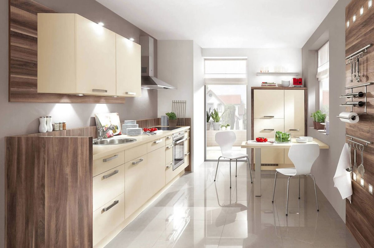 Кухни однотонные светлые