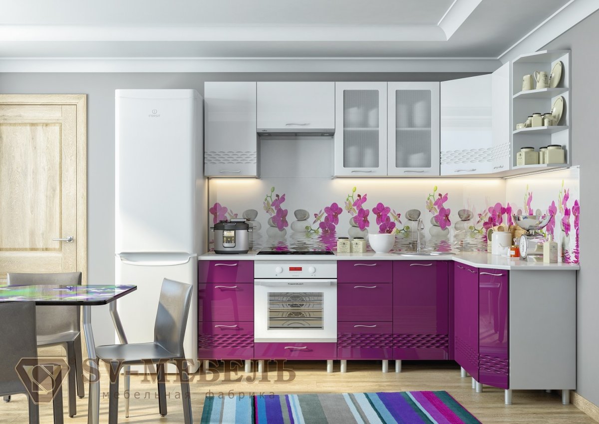 Голубой кухонный гарнитур