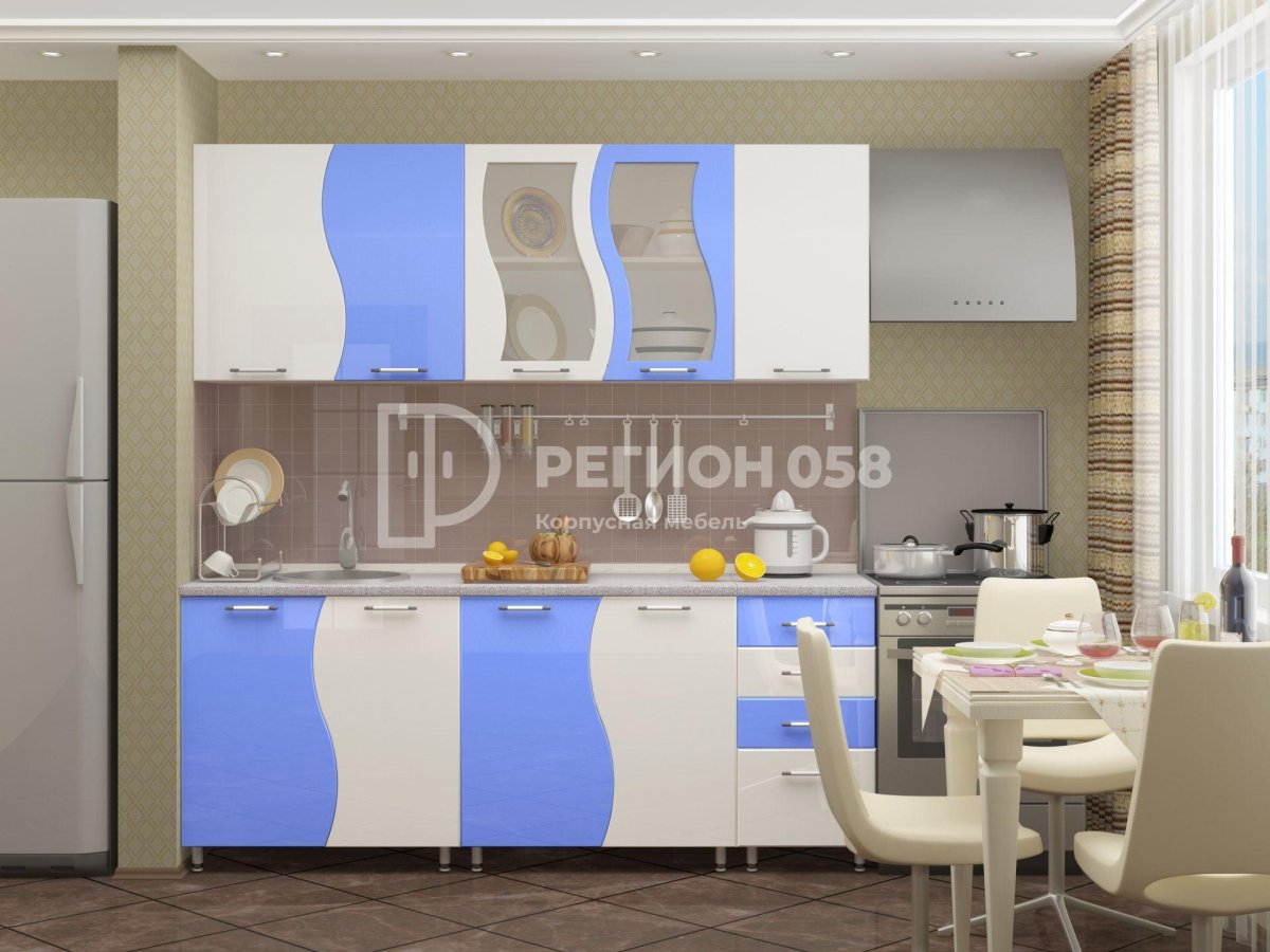 Кухня Аквамарин МДФ эмаль