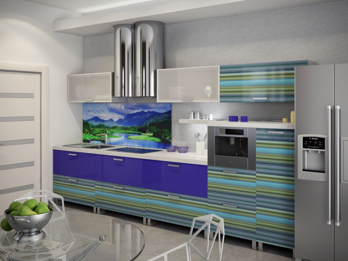 Кухня волна 1,6м (белый глянец теплый/капучино)