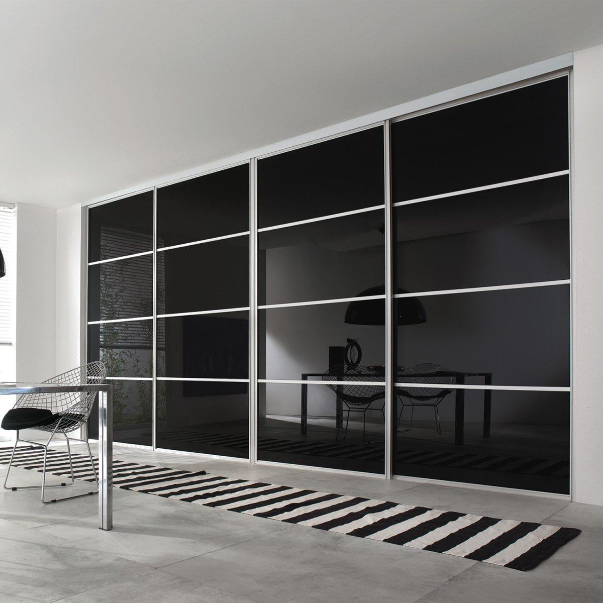 Шкаф купе в черном профиле Элефант