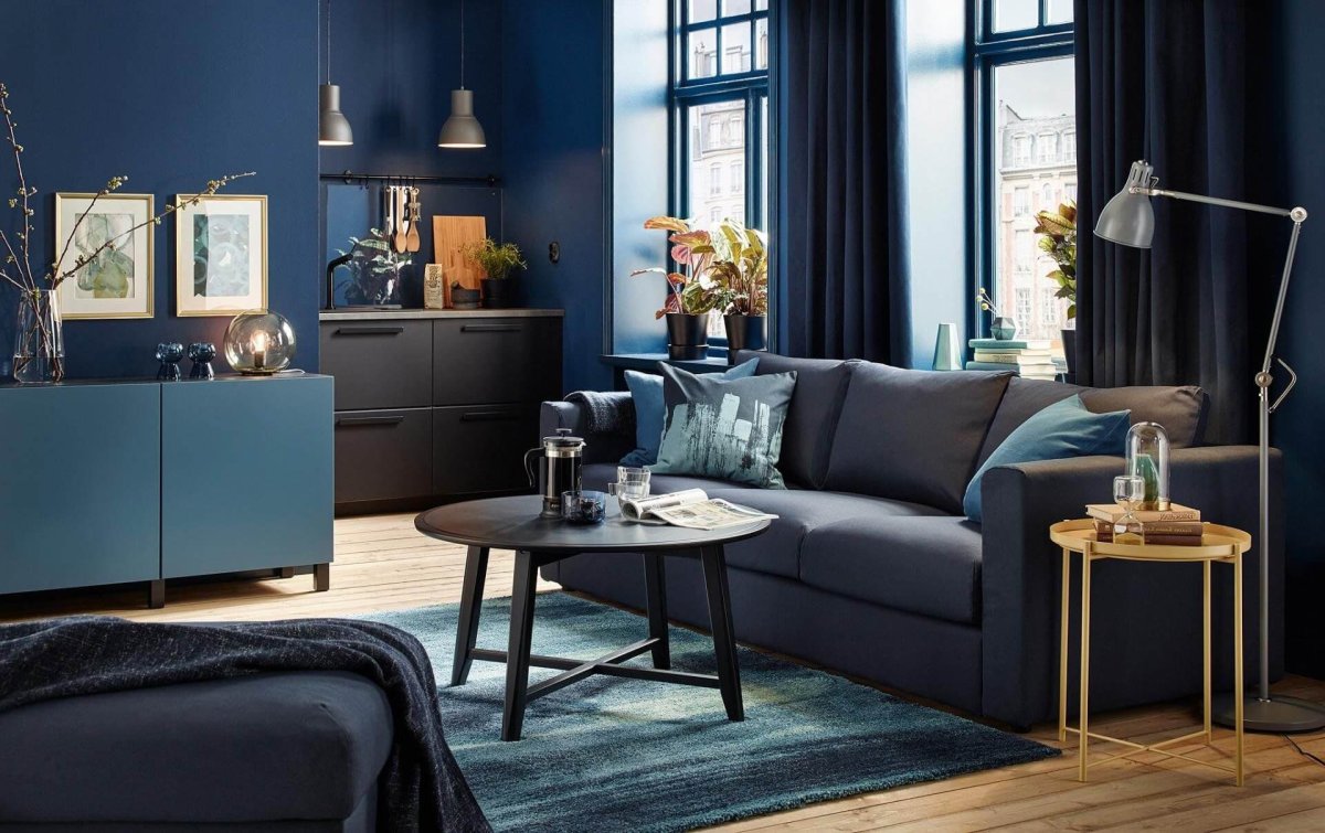 Чернильный цвет в интерьере