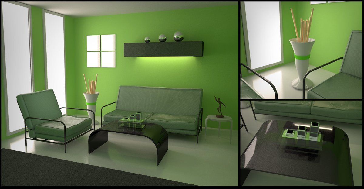 Обои фисташкового цвета в спальне