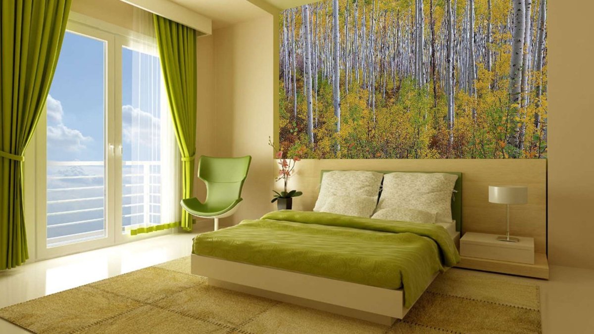 Серая кухня зеленые стены