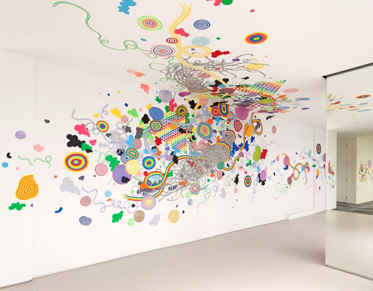 Роспись стен абстракция растительная