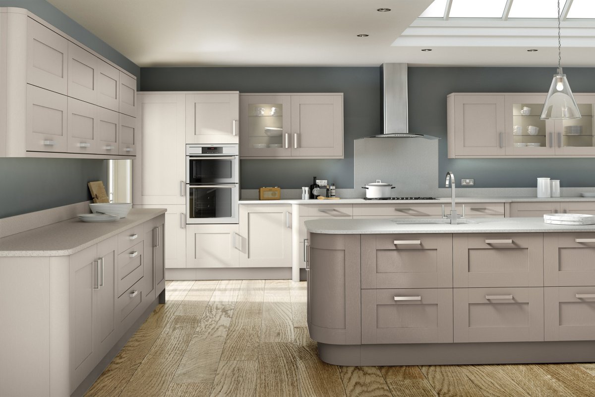 Кухня в цвете кашемир серый