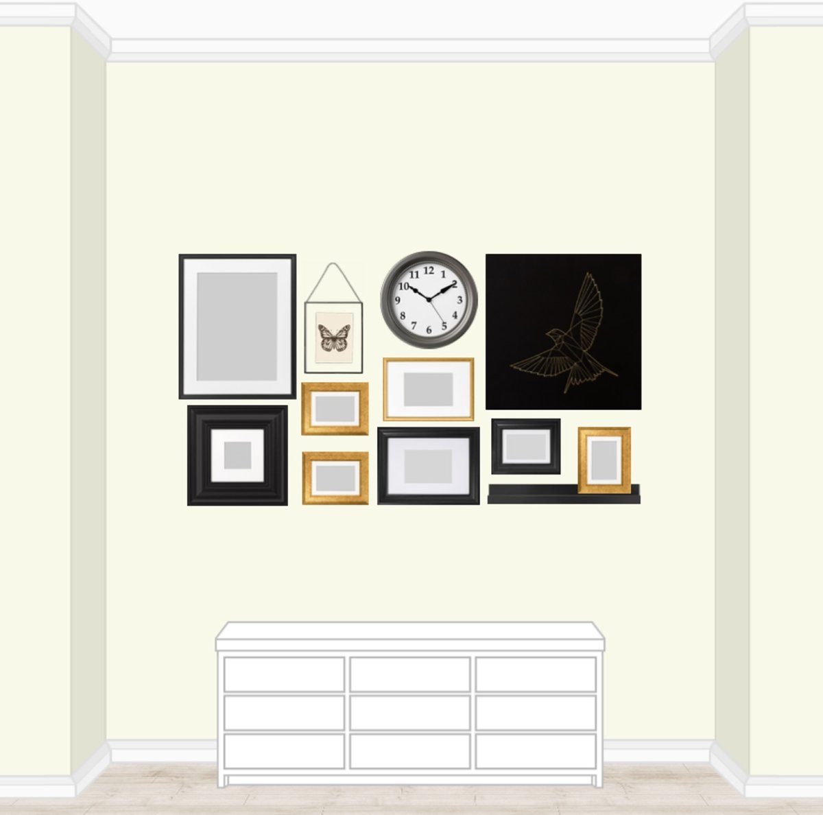 Расположение картин на стене