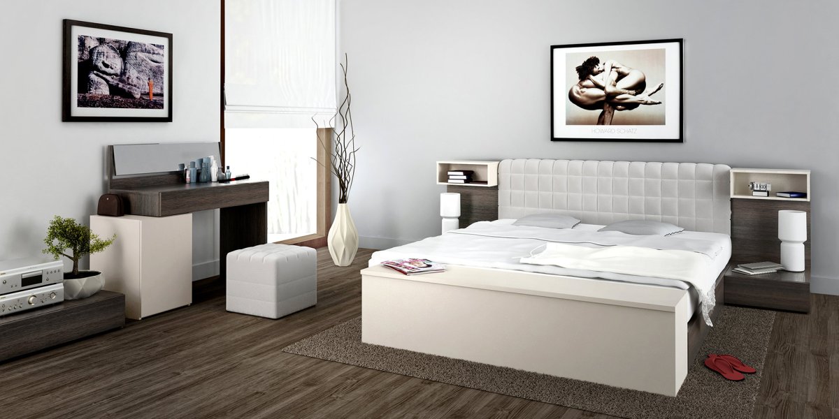 Кровать Бася кр-552 с закроватным модулем