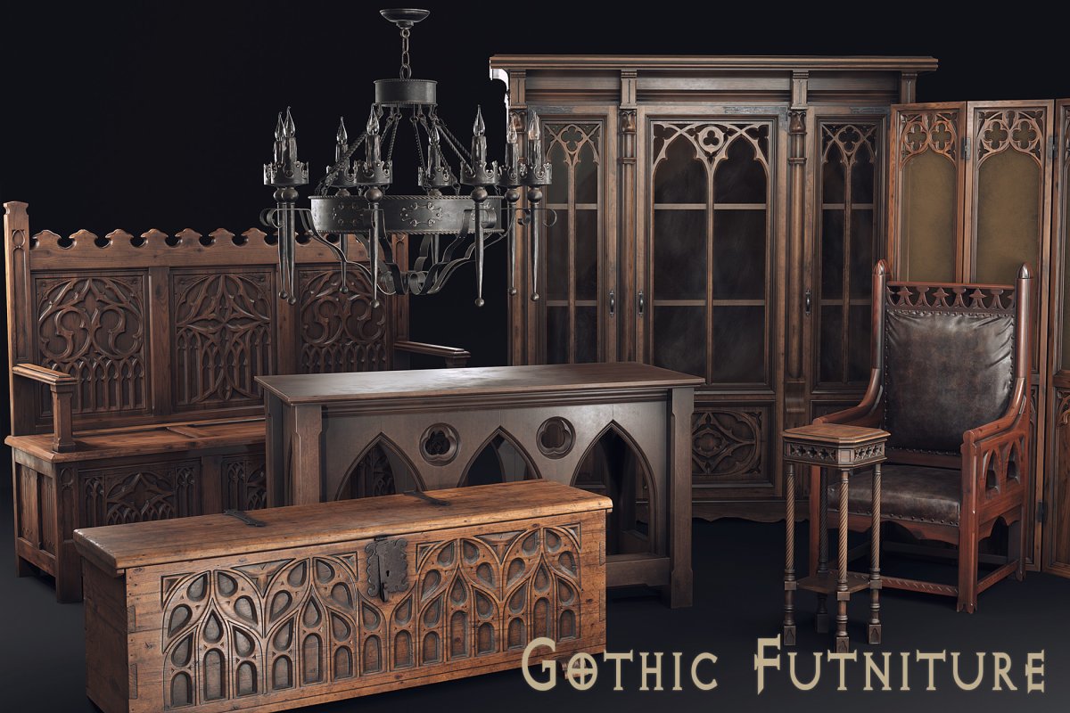 Готический период мебель