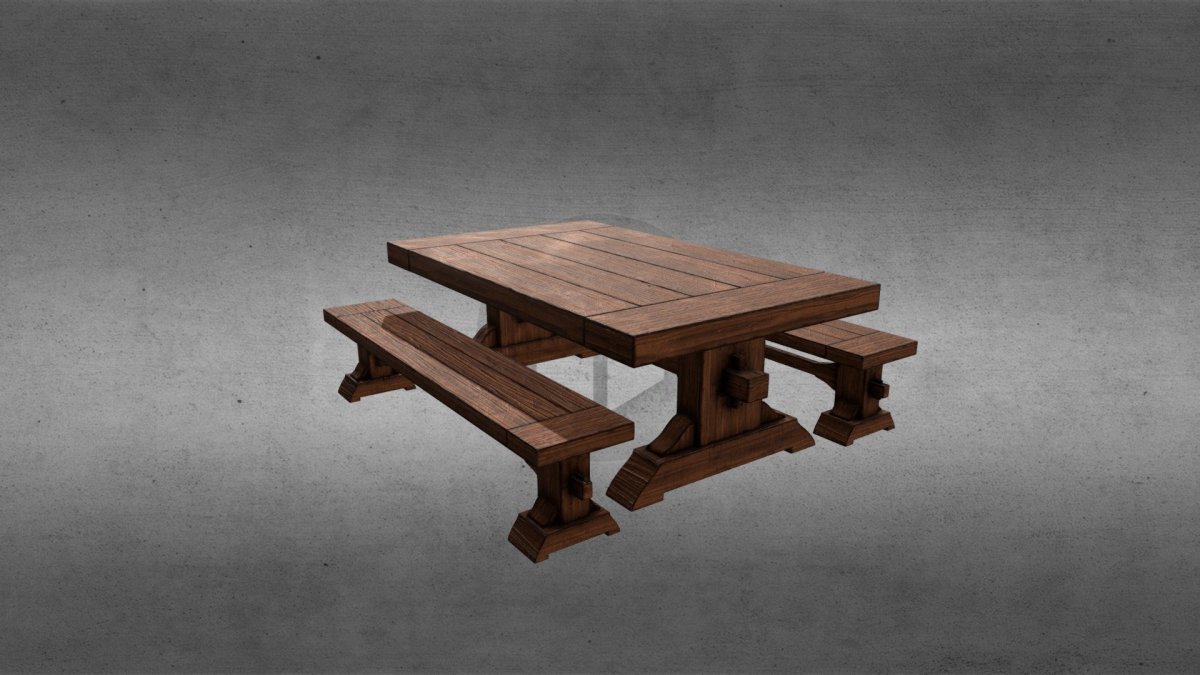 Деревянный стол таверна 3м