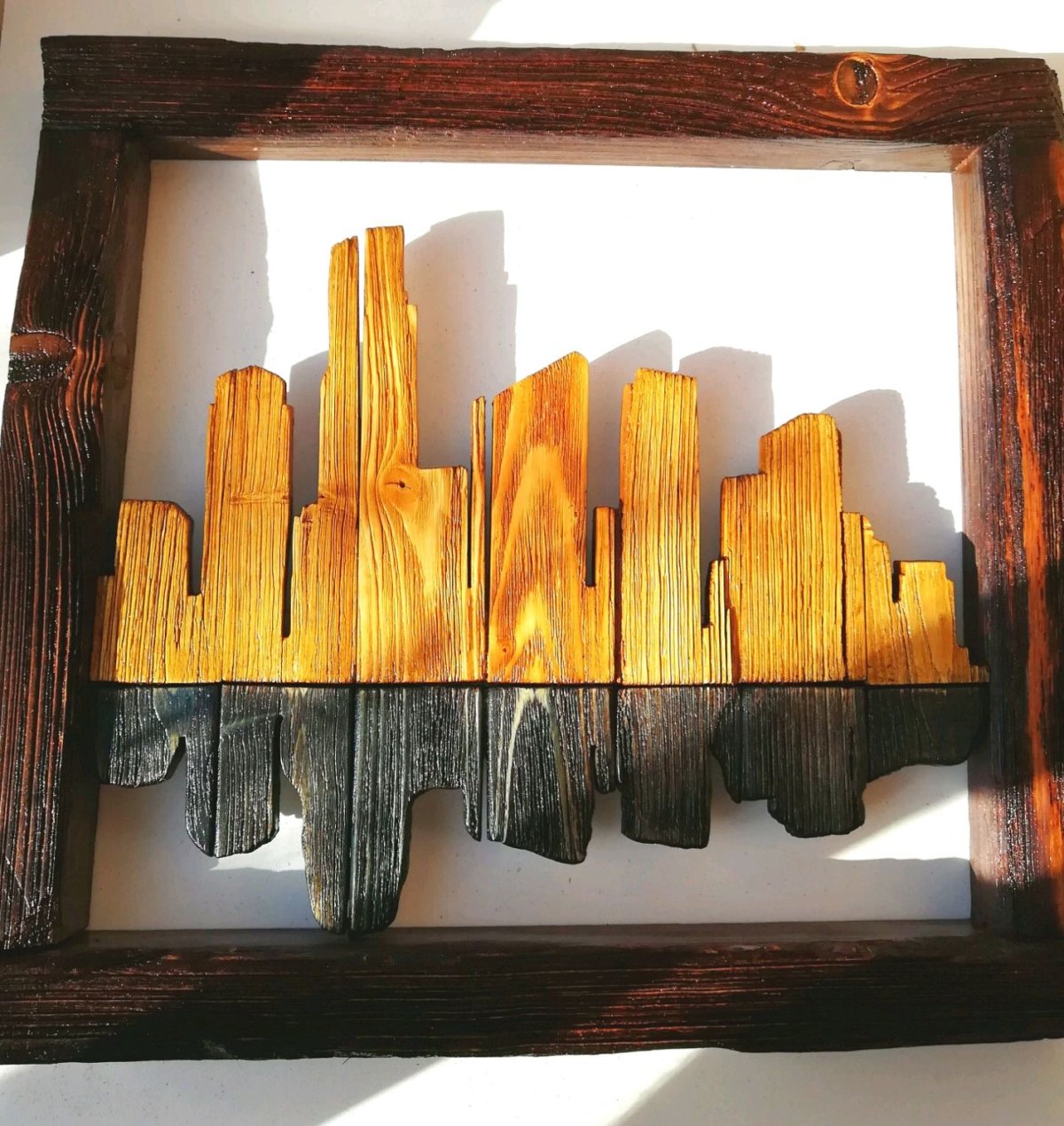 Картина из брусков дерева