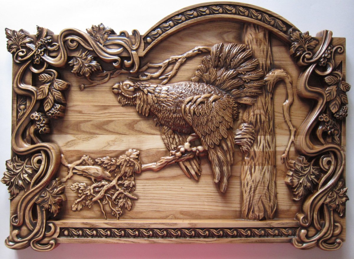 Панно дерево резное