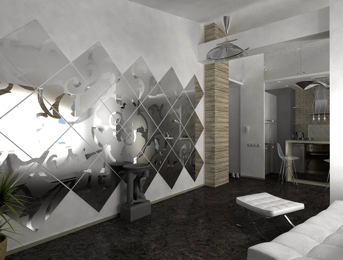 Зеркальная 3d панель labirint