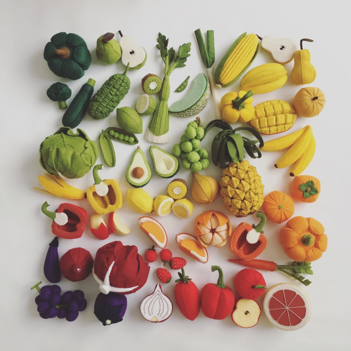 Объемные овощи из фетра