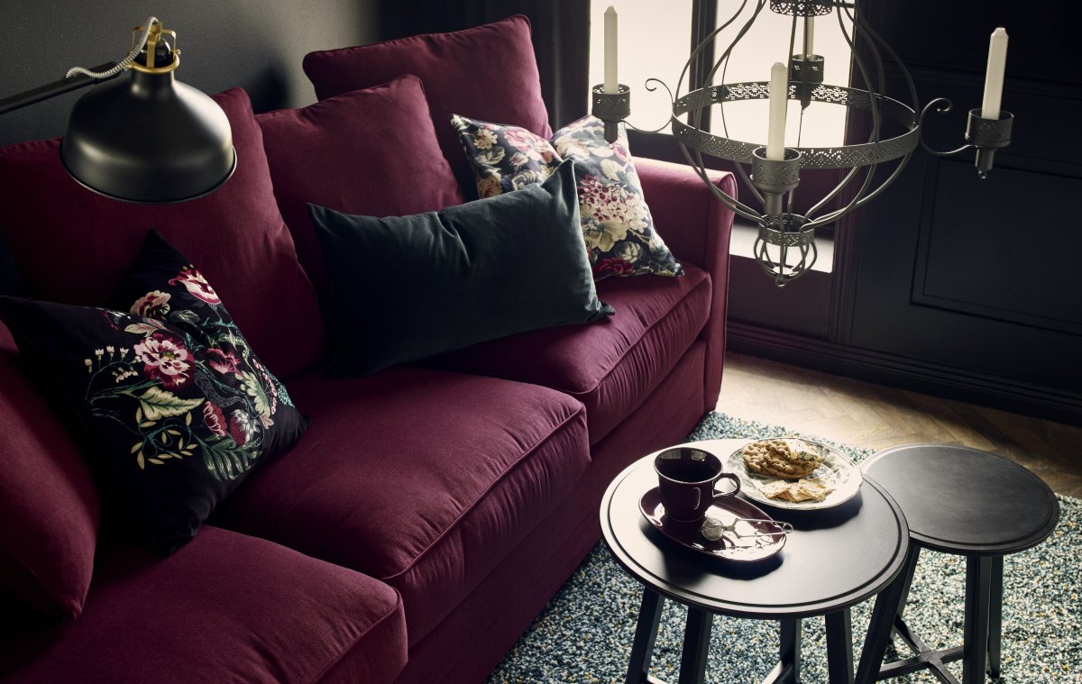 Бордовый цвет в интерьере
