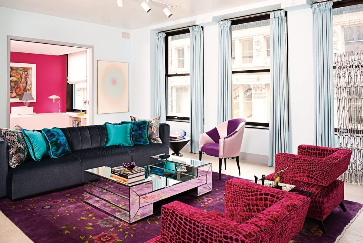 Бордовые стены в интерьере