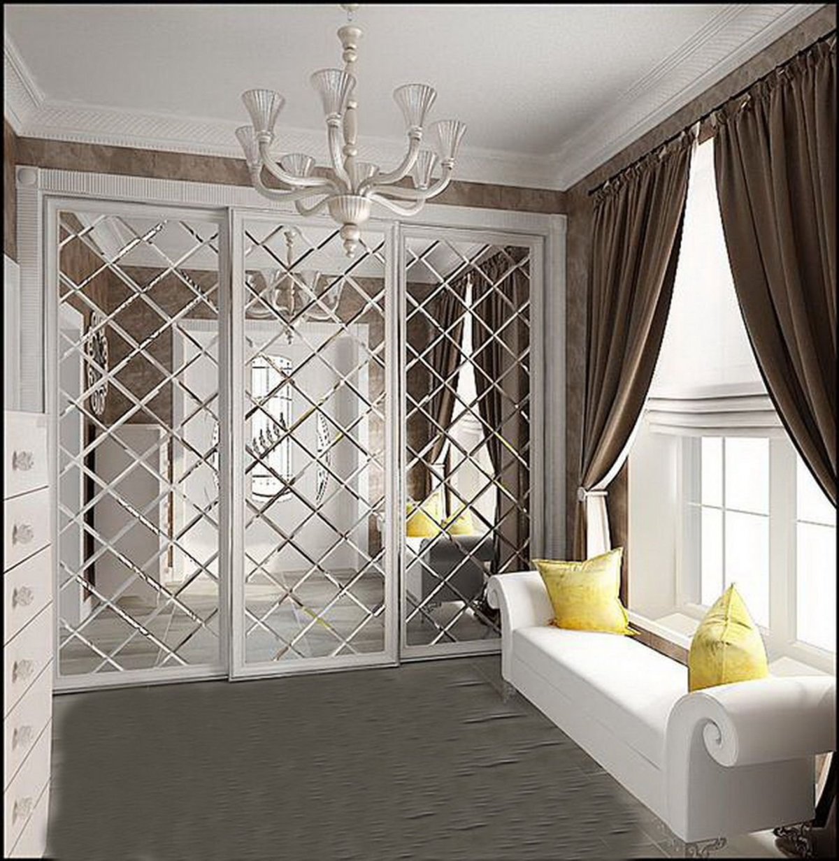 Зеркальная графитовая плитка «сота» с фацетом 10 мм, 200х173 мм