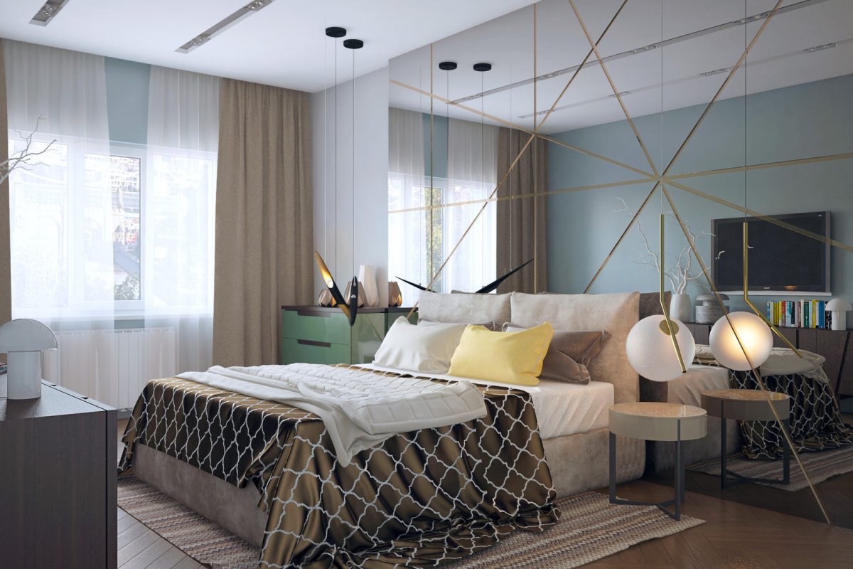 Зеркальное полотно на стену