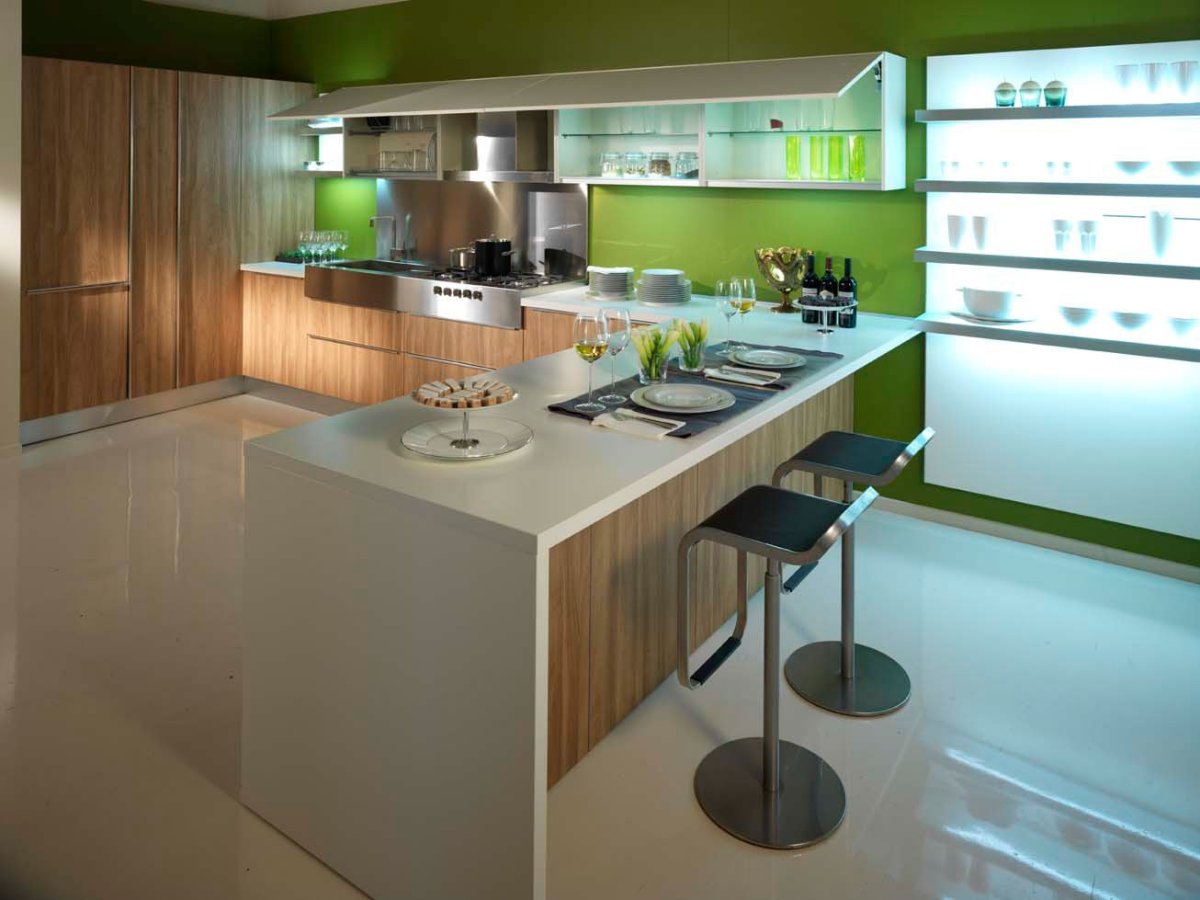 Кухонный остров с барной стойкой