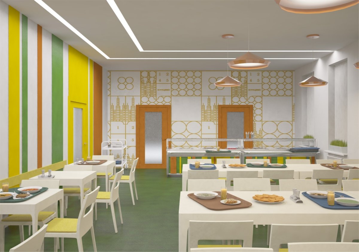 Ресторан в пастельных тонах