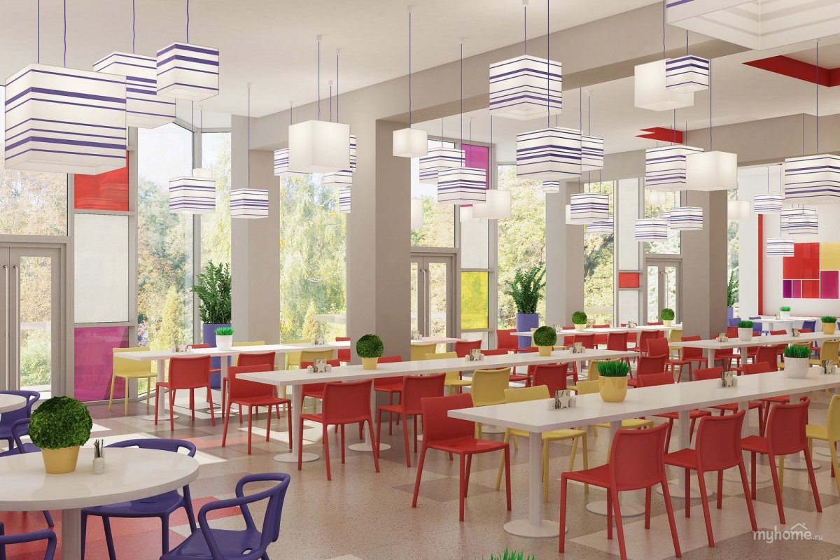 Проект школьной столовой из бумаги