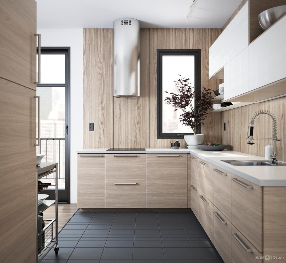 Гостиная дуб Вотан белый глянец