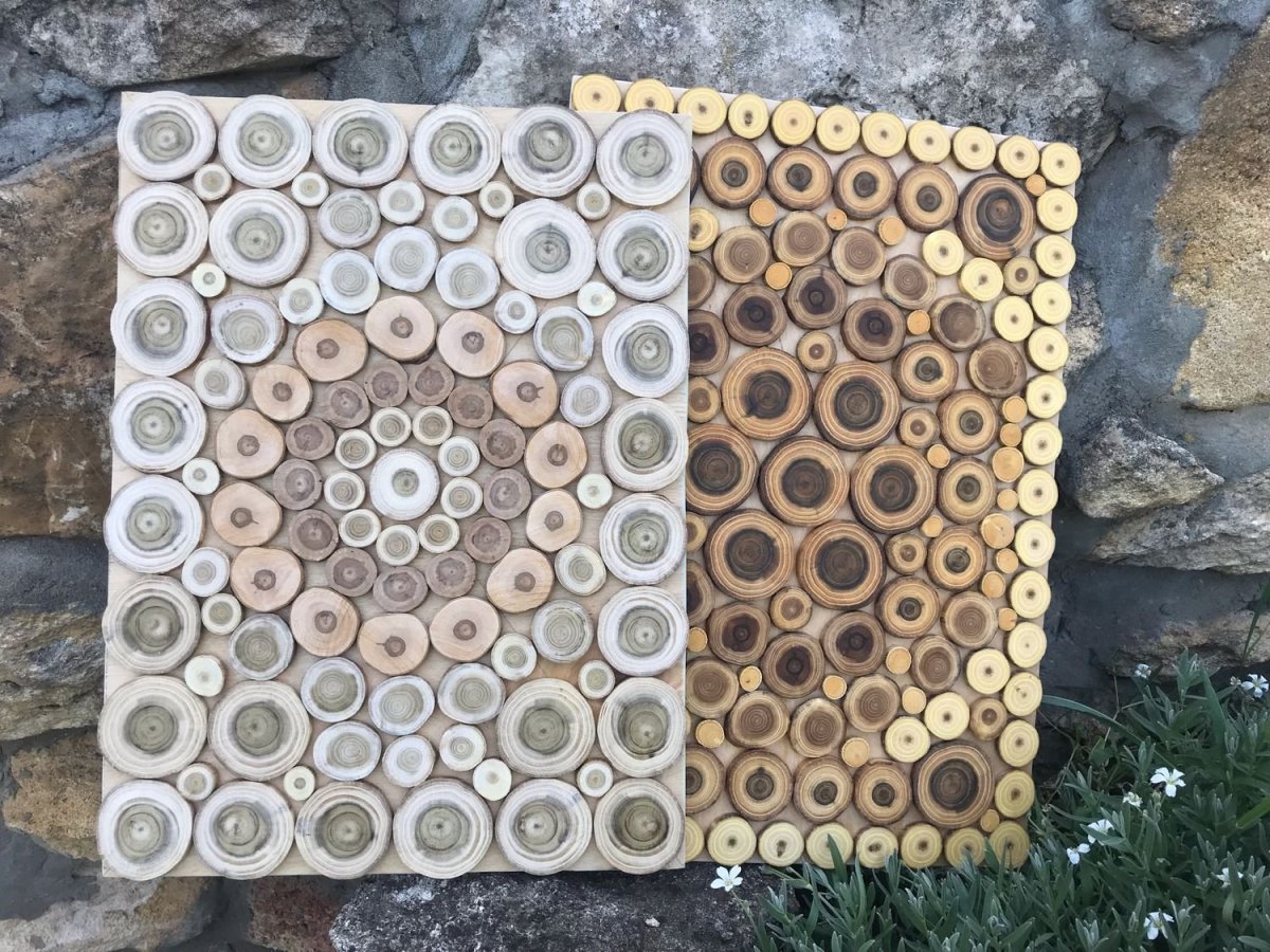 Фоторамки из спилов дерева