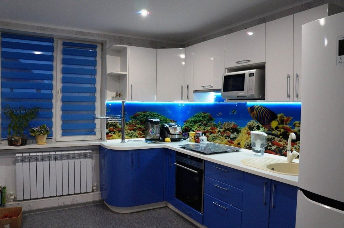 Фартук для голубой кухни